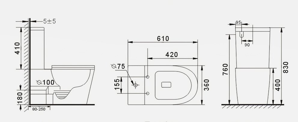 Унитаз напольный Gid Tr2179 Белый купить в интернет-магазине Sanbest