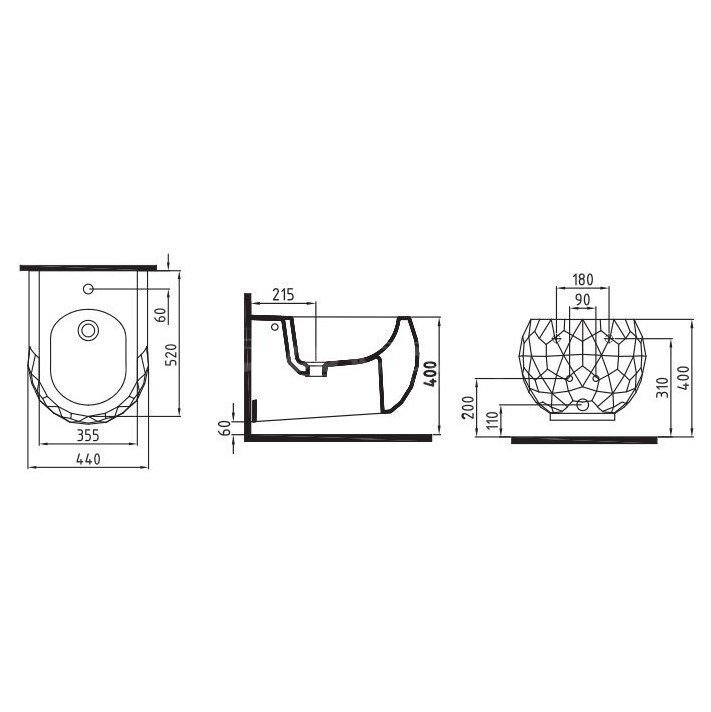 Биде подвесное Bien Pent PNBA05201VD1W3000 купить в интернет-магазине Sanbest