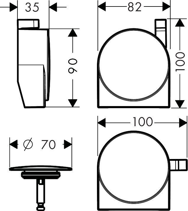 Внешняя часть излива на ванну Hansgrohe Exafill S  58117000 купить в интернет-магазине сантехники Sanbest