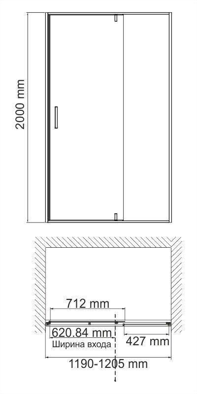 Душевая дверь WasserKRAFT Neime 19P 120 купить в интернет-магазине Sanbest