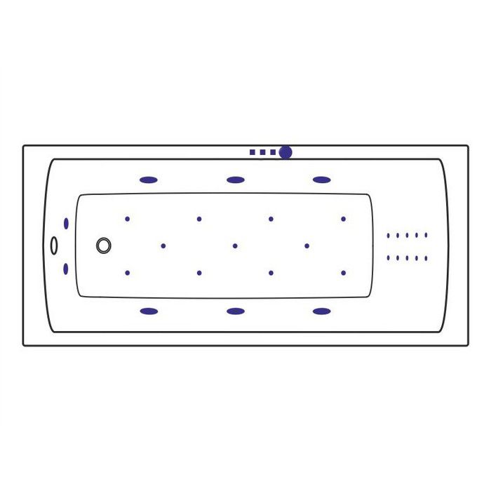 Гидромассажная ванна Excellent Aquaria ULTRA NANO 170x75 форсунки хром купить в интернет-магазине Sanbest