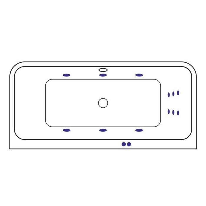 Ванна акриловая  EXCELLENT Arana 180x85 LINE золото купить в интернет-магазине Sanbest