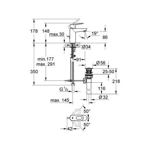 Смеситель для раковины Grohe BauLoop 23335 000 купить в интернет-магазине сантехники Sanbest