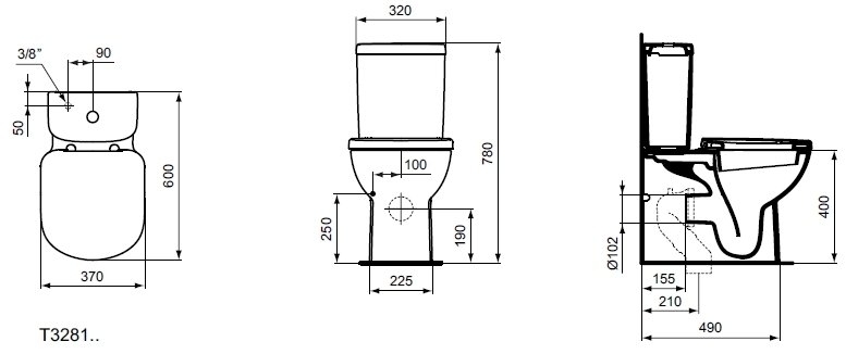 Унитаз напольный Ideal Standard Tempo-IS T328101 с бачком T427301 купить в интернет-магазине Sanbest