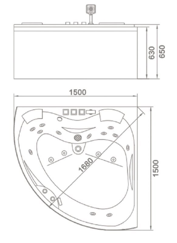 Акриловая ванна Orans OLS-BT6012X 150х150 купить в интернет-магазине Sanbest