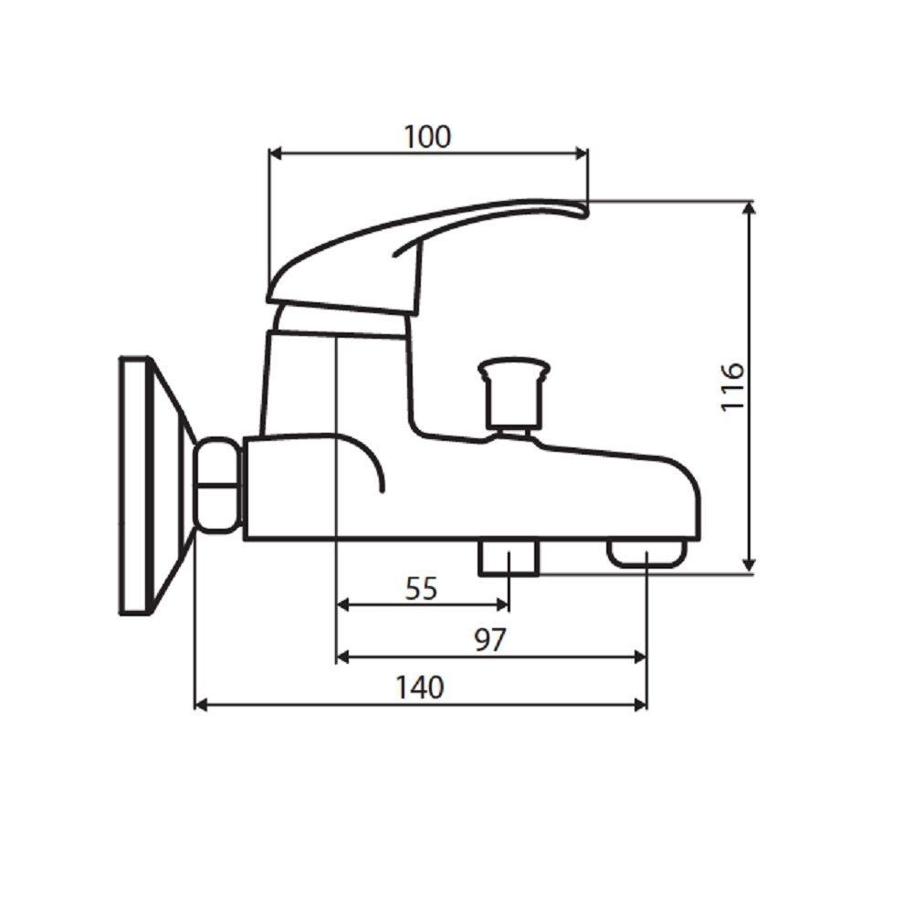 Смеситель для ванны Dorff Comfort D8010000 хром купить в интернет-магазине сантехники Sanbest