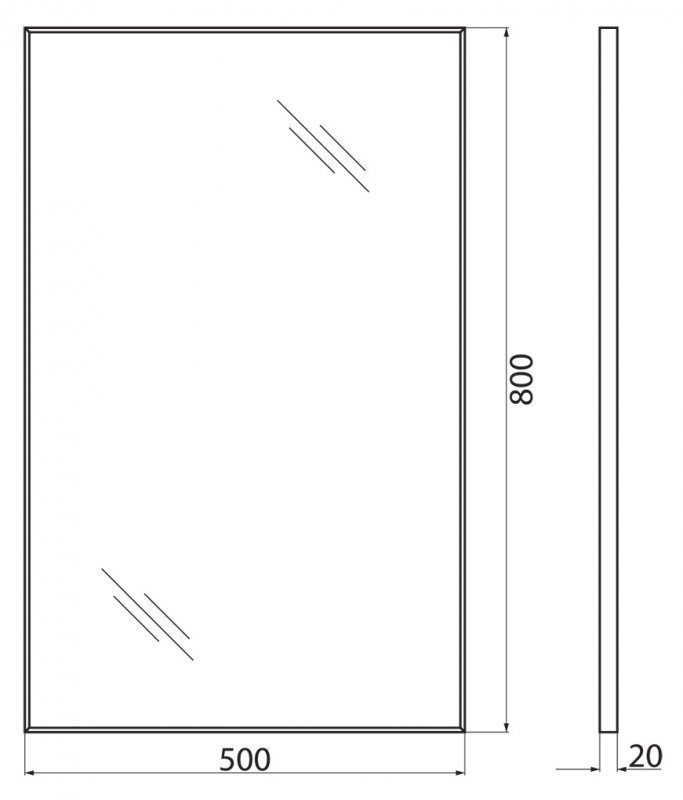 Зеркало BelBagno SPC-AL-500-800 в ванную от интернет-магазине сантехники Sanbest