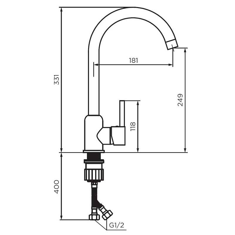 Смеситель для кухни Dorff Logic D3007033 белый матовый купить в интернет-магазине сантехники Sanbest