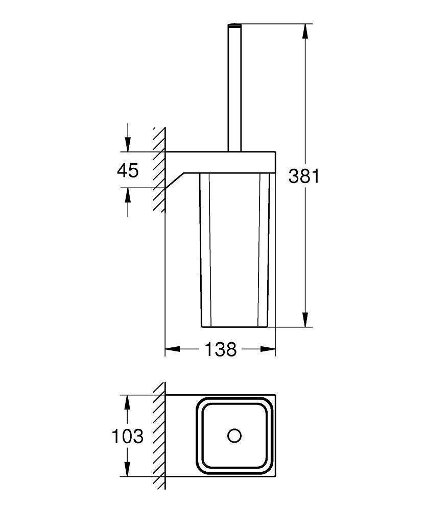 Туалетный ершик Grohe Selection Cube 40857000 купить в интернет-магазине сантехники Sanbest