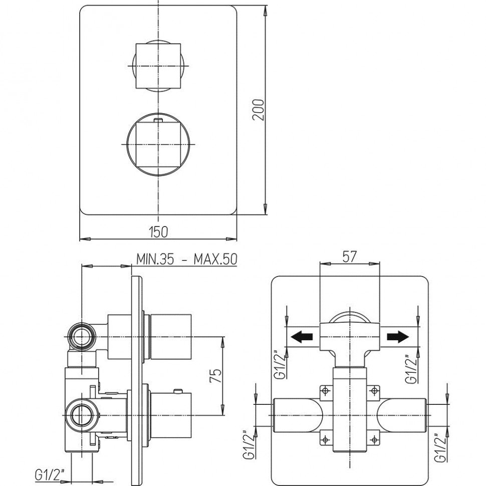 Смеситель для ванны PAINI Grazia 21CRSET26911THBATH хром купить в интернет-магазине сантехники Sanbest