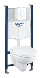 Унитаз подвесной Grohe SOLIDO 39117000 с крышкой микролифт, с инсталляцией купить в интернет-магазине Sanbest