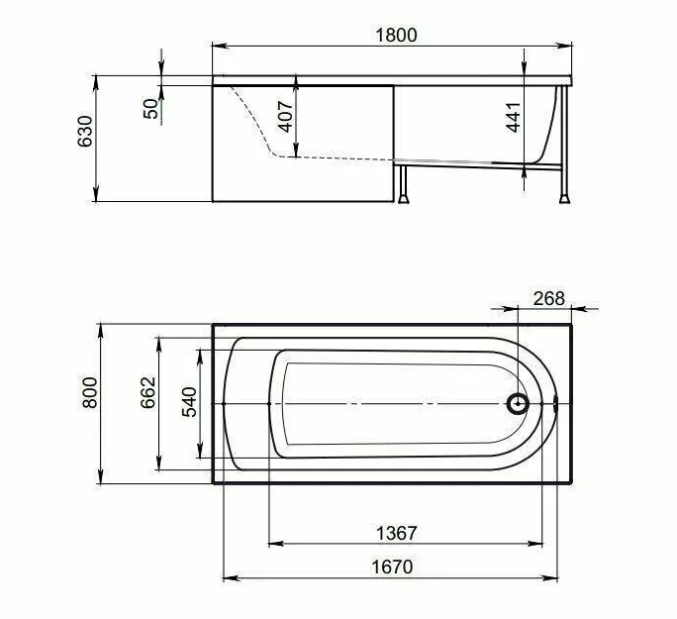 Ванна Alex Baitler Michigan 180х80 купить в интернет-магазине Sanbest