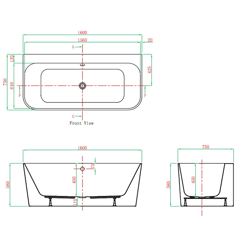 Акриловая ванна Vagnerplast Maggie 160x75 KRBV165MAG9X-64 белая купить в интернет-магазине Sanbest