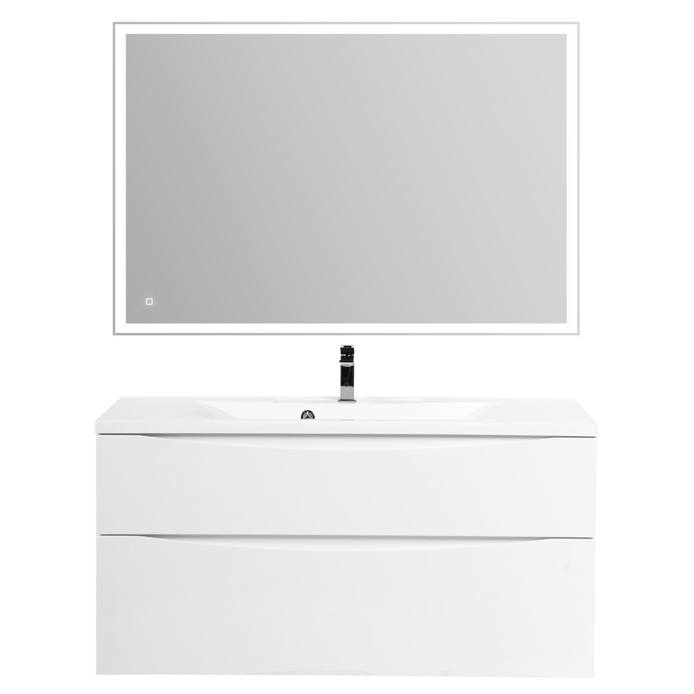 Тумба с раковиной BelBagno MARINO-H60-1100 Bianco Lucido для ванной в интернет-магазине Sanbest