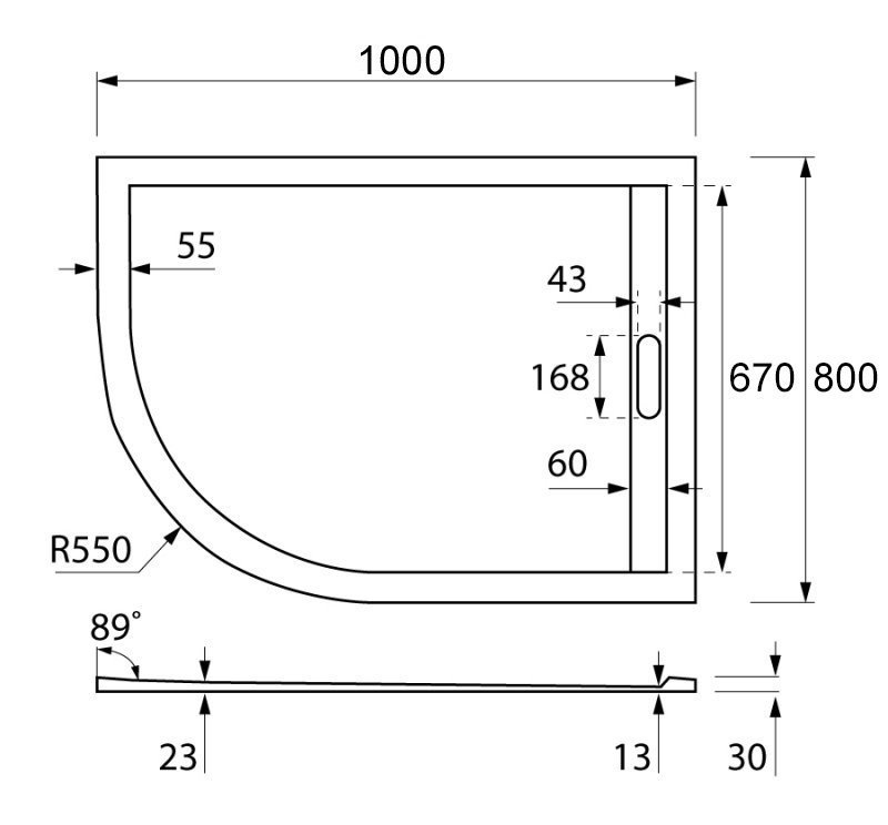 Душевой поддон Cezares TRAY AS-RH 100x80 белый купить в интернет-магазине Sanbest