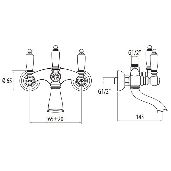 Смеситель для ванны Gattoni Vivaldi Lever 1300613D0oro%% купить в интернет-магазине сантехники Sanbest