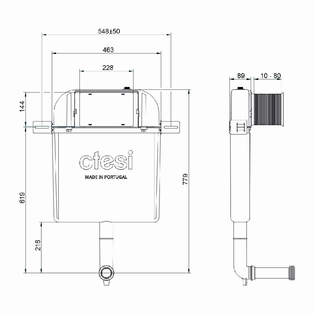 Бачок скрытого монтажа Ctesi Simple BK0200200 купить в интернет-магазине сантехники Sanbest