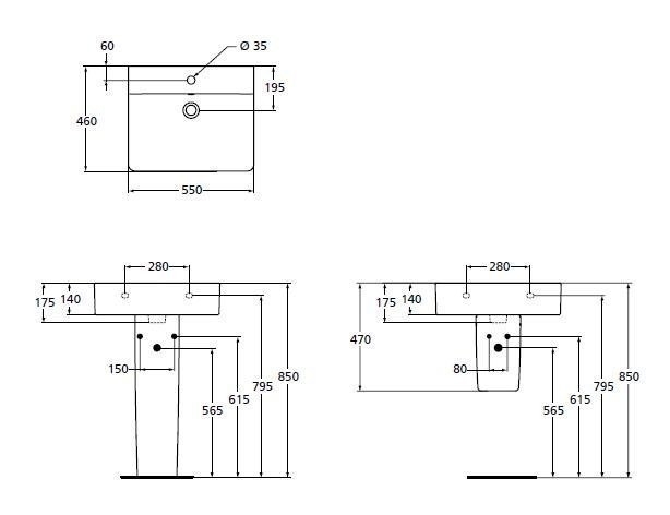 Раковина на пьедестале Ideal Standard Connect E784401 купить в интернет-магазине Sanbest