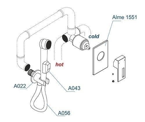 Гигиенический душ WasserKRAFT Alme A01556 купить в интернет-магазине сантехники Sanbest