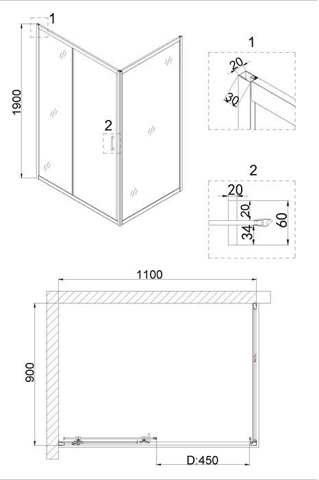 Душевой уголок Niagara Nova NG-62-11A-A90 110x90 купить в интернет-магазине Sanbest