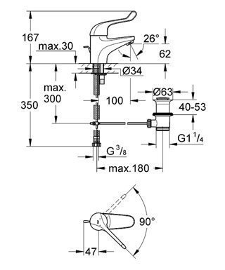 Смеситель для раковины Grohe Euroeco Specia 32788 000 купить в интернет-магазине сантехники Sanbest