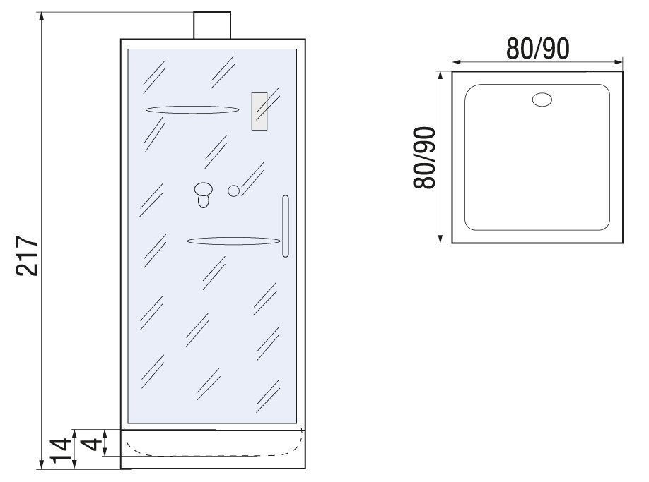 Душевая кабина River Moero 80x83 без крыши купить в интернет-магазине Sanbest