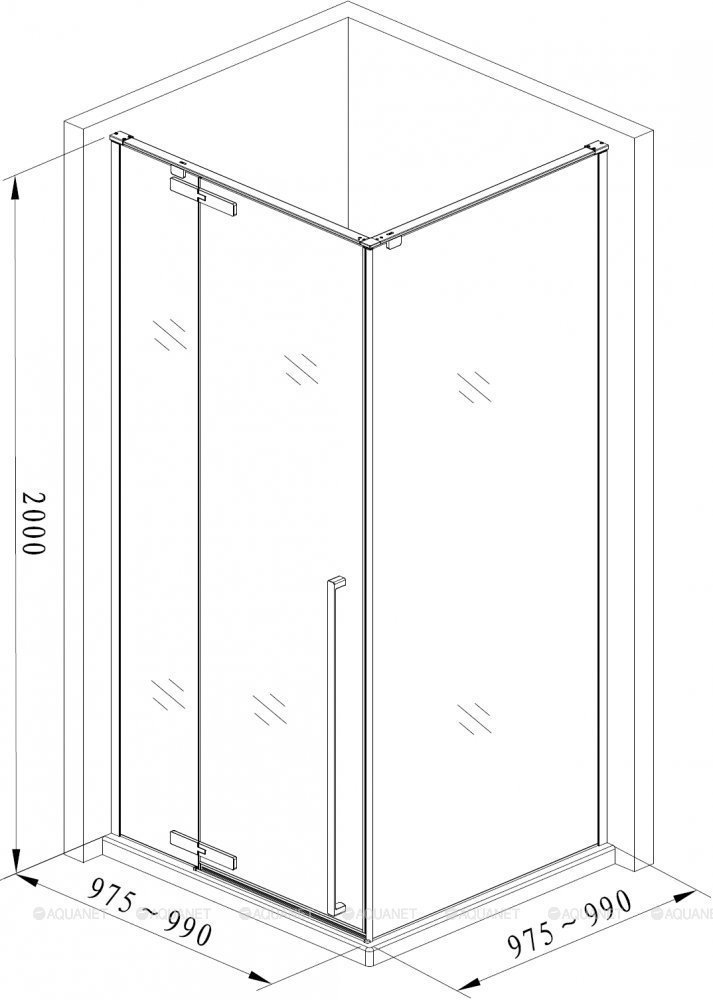 Душевой угол Aquanet Ideal AE-AXC10MZ-S-С 100x100 купить в интернет-магазине Sanbest