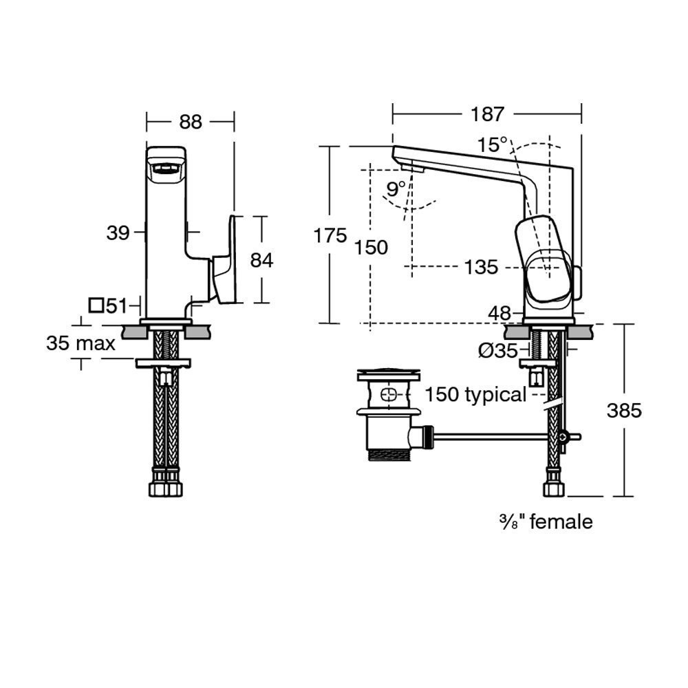 Смеситель для раковины Ideal Standard Tonic II A6332AA купить в интернет-магазине сантехники Sanbest