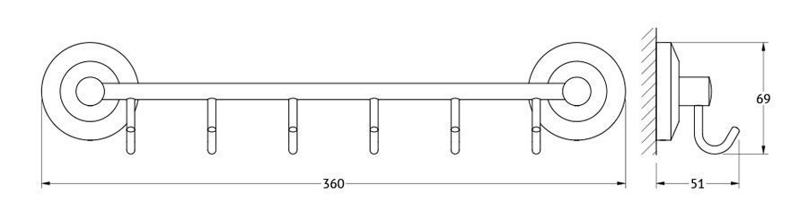 Крючок FBS Standard 35 STA 027 купить в интернет-магазине сантехники Sanbest