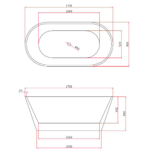 Акриловая ванна Azario Bristol 170x80 купить в интернет-магазине Sanbest