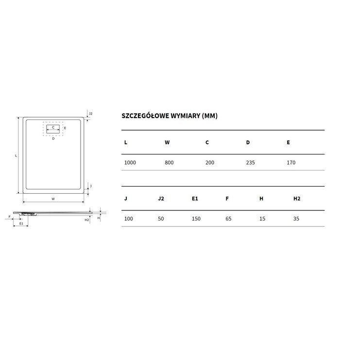 Душевой поддон Excellent Lavano 100x80 бежевый купить в интернет-магазине Sanbest