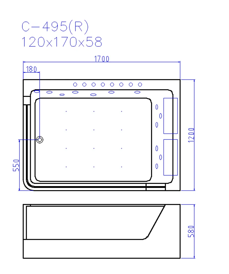 Акриловая ванна CeruttiSpa C-495R 170x120 купить в интернет-магазине Sanbest