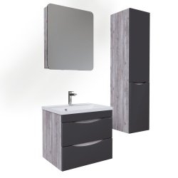 Зеркальный шкаф Grossman Талис 206006 55 бетон пайн в ванную от интернет-магазине сантехники Sanbest