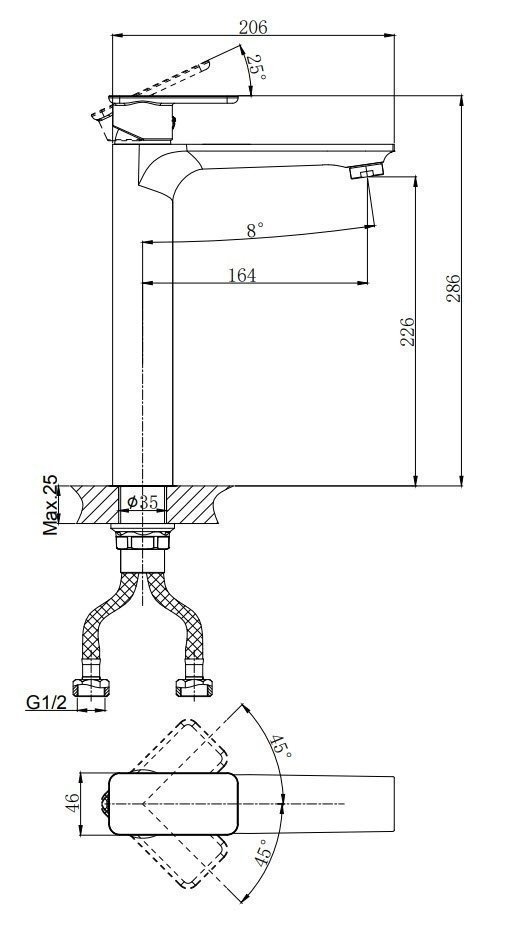 Смеситель для раковины Rush Bruny BR4335-11 купить в интернет-магазине сантехники Sanbest