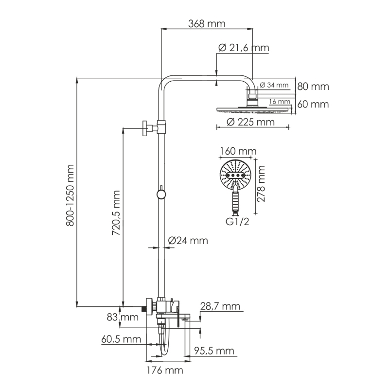 Душевая система WasserKraft Mindel 8500 SET2632 белый Soft-touch купить в интернет-магазине сантехники Sanbest