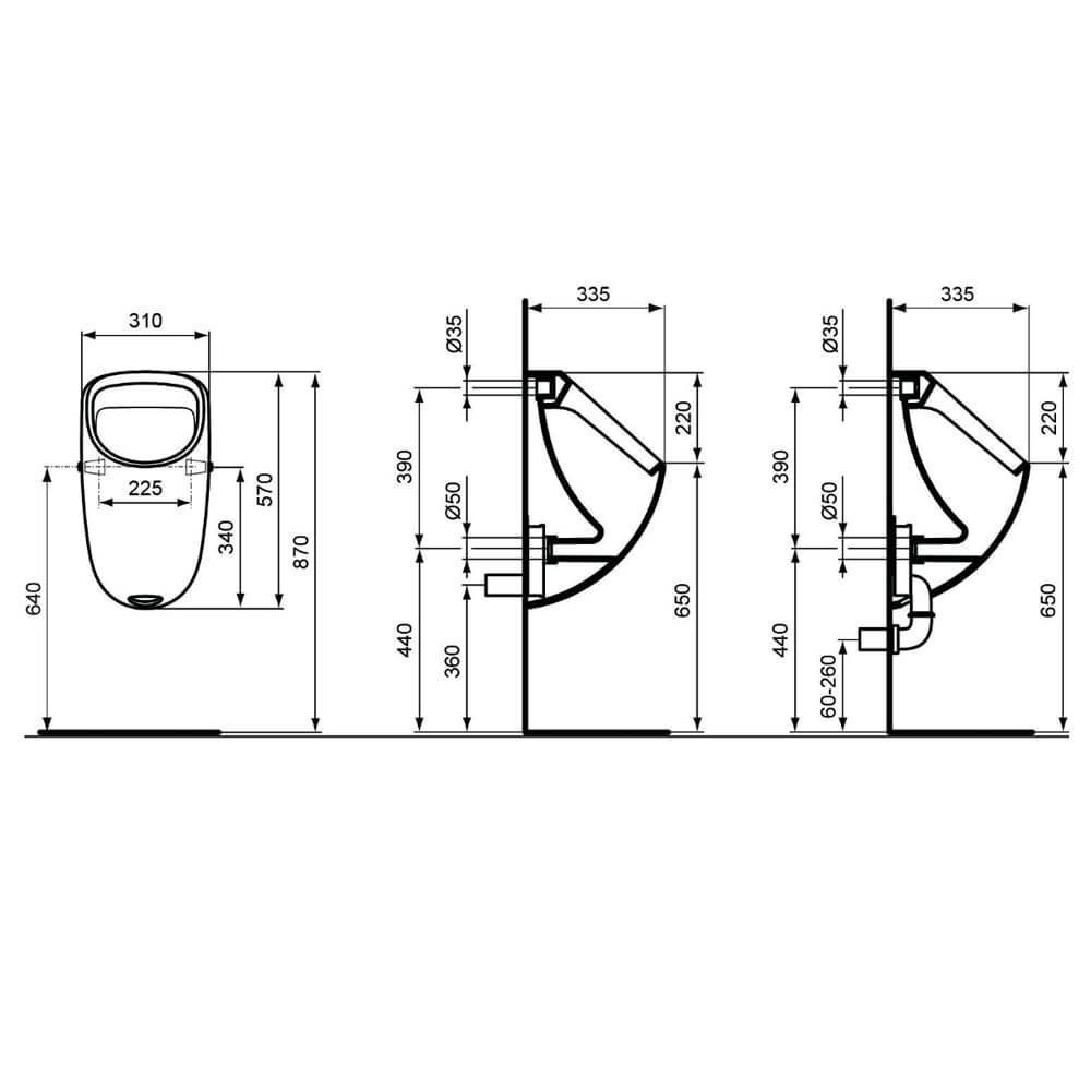 Писсуар Ideal Standard Connect E567101 купить в интернет-магазине Sanbest