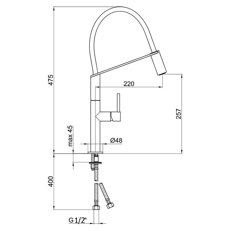 Смеситель для кухни Webert Kitchen Oblique Pro OB920602015 купить в интернет-магазине сантехники Sanbest