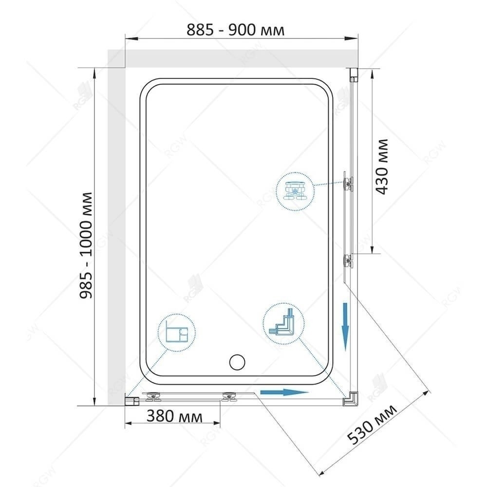 Душевой уголок RGW Classic CL-44B 90x100 купить в интернет-магазине Sanbest