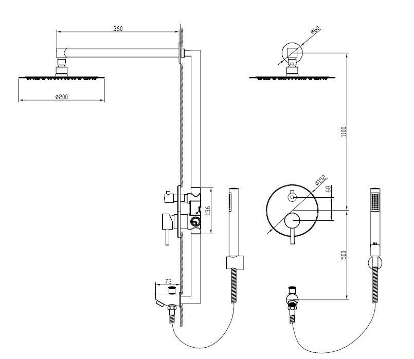 Душевая система RGW Shower Panels SP-52 купить в интернет-магазине сантехники Sanbest