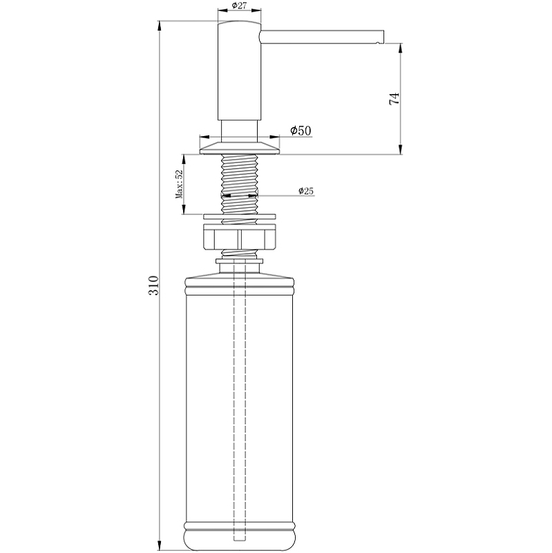 Диспенсер Paulmark Decus D004-GB черный глянец купить в интернет-магазине сантехники Sanbest