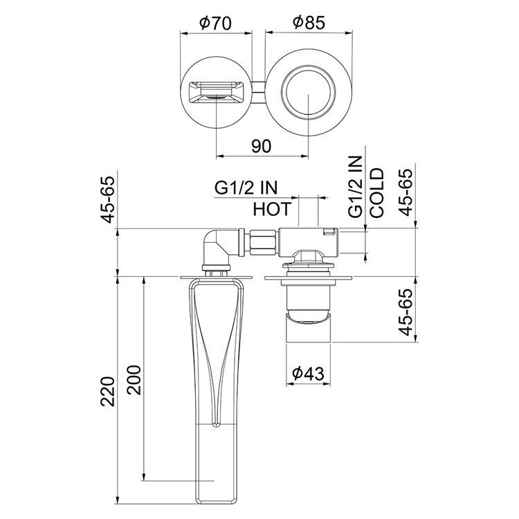 Смеситель для ванны Webert One-B NB830606015 купить в интернет-магазине сантехники Sanbest