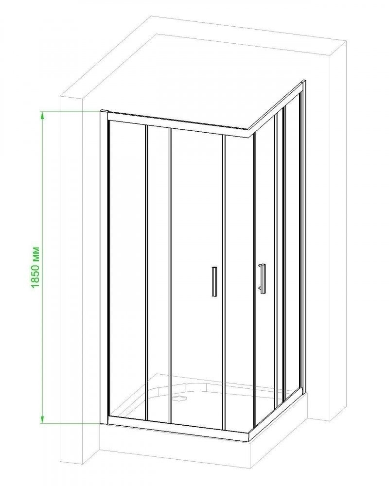 Душевой уголок Royal Bath RB1212HPD-T-CH 120х120 прозрачный купить в интернет-магазине Sanbest