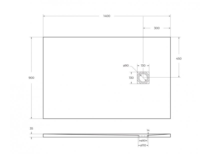 Душевой поддон BelBagno UNO 140х90 белый купить в интернет-магазине Sanbest