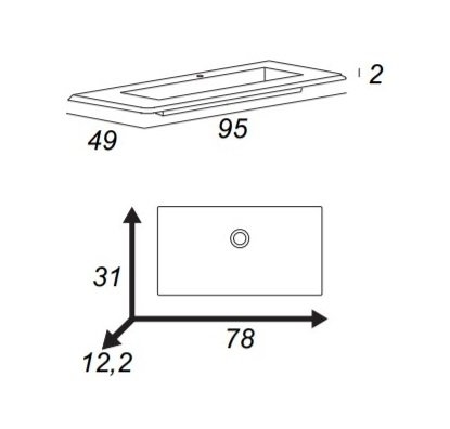 Тумба с раковиной Cezares Stylus 94 графит для ванной в интернет-магазине Sanbest