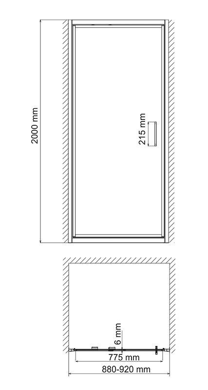 Душевая дверь WasserKRAFT Salm 27I04 90 купить в интернет-магазине Sanbest