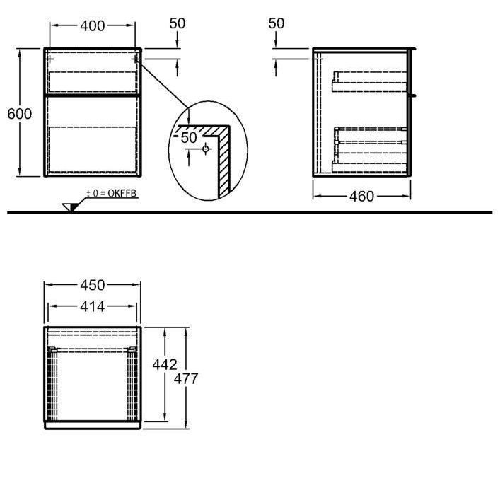 Шкаф боковой Geberit iCon 841047000 45 светлое дерево для ванной в интернет-магазине сантехники Sanbest