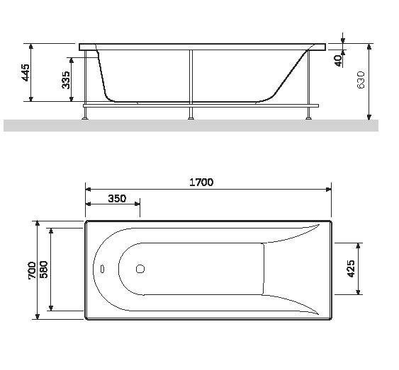 Ванна акриловая AM.PM Spirit W72A-170-070W-A2 170х70 купить в интернет-магазине Sanbest