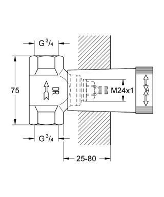 Механизм скрытого вентиля Grohe 29802 000 купить в интернет-магазине сантехники Sanbest