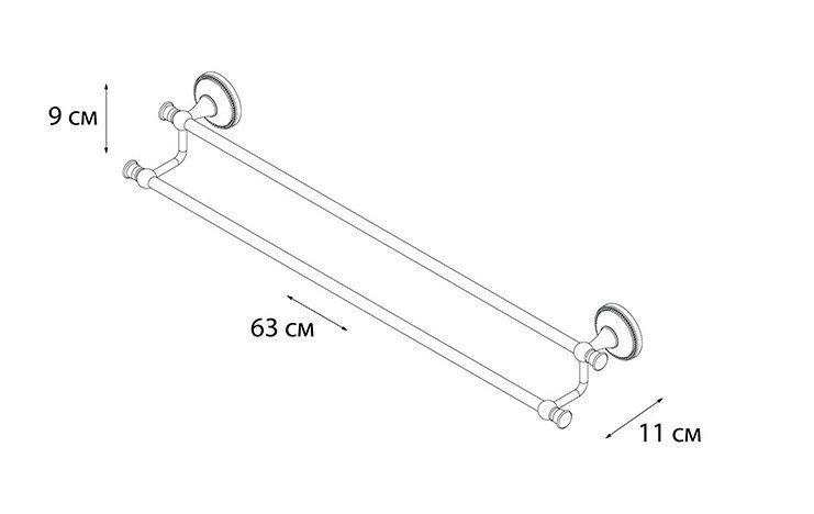 Полотенцедержатель двойная планка GRAMPUS Alfa GR-9502 купить в интернет-магазине сантехники Sanbest