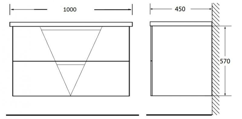 Тумба с раковиной BelBagno VITTORIA 2C SO 100 Bianco Lucido для ванной в интернет-магазине Sanbest